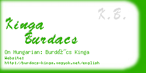 kinga burdacs business card